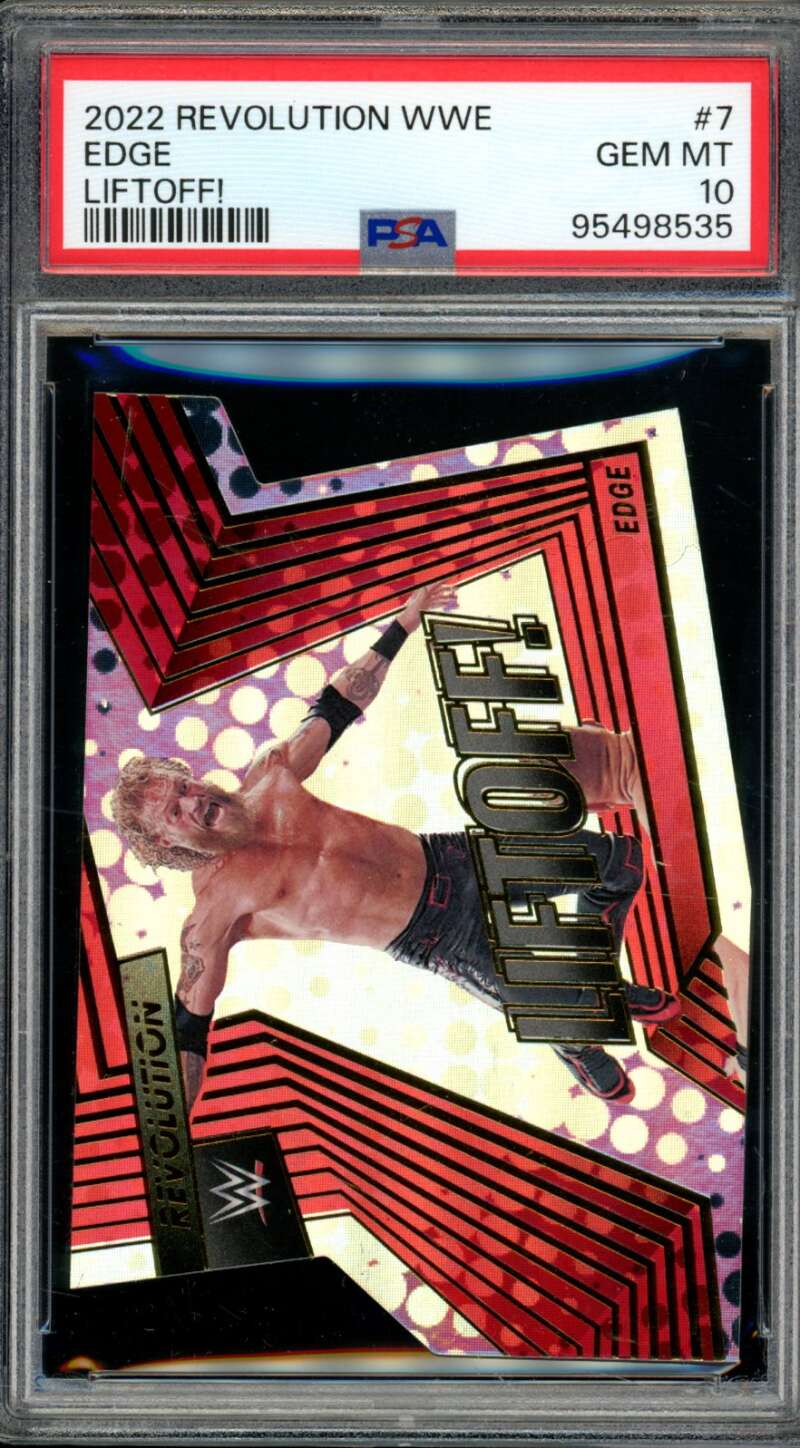 Edge Card 2022 Revolution WWE Liftoff (pop 1) #7 PSA 10 Image 1