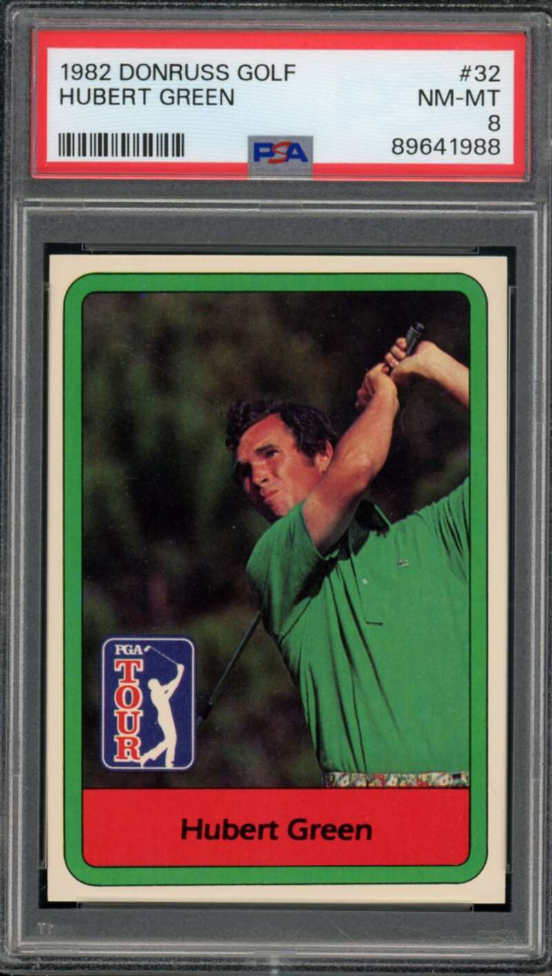 Hubert Green Card 1982 Donruss Golf #32 PSA 8 Image 1