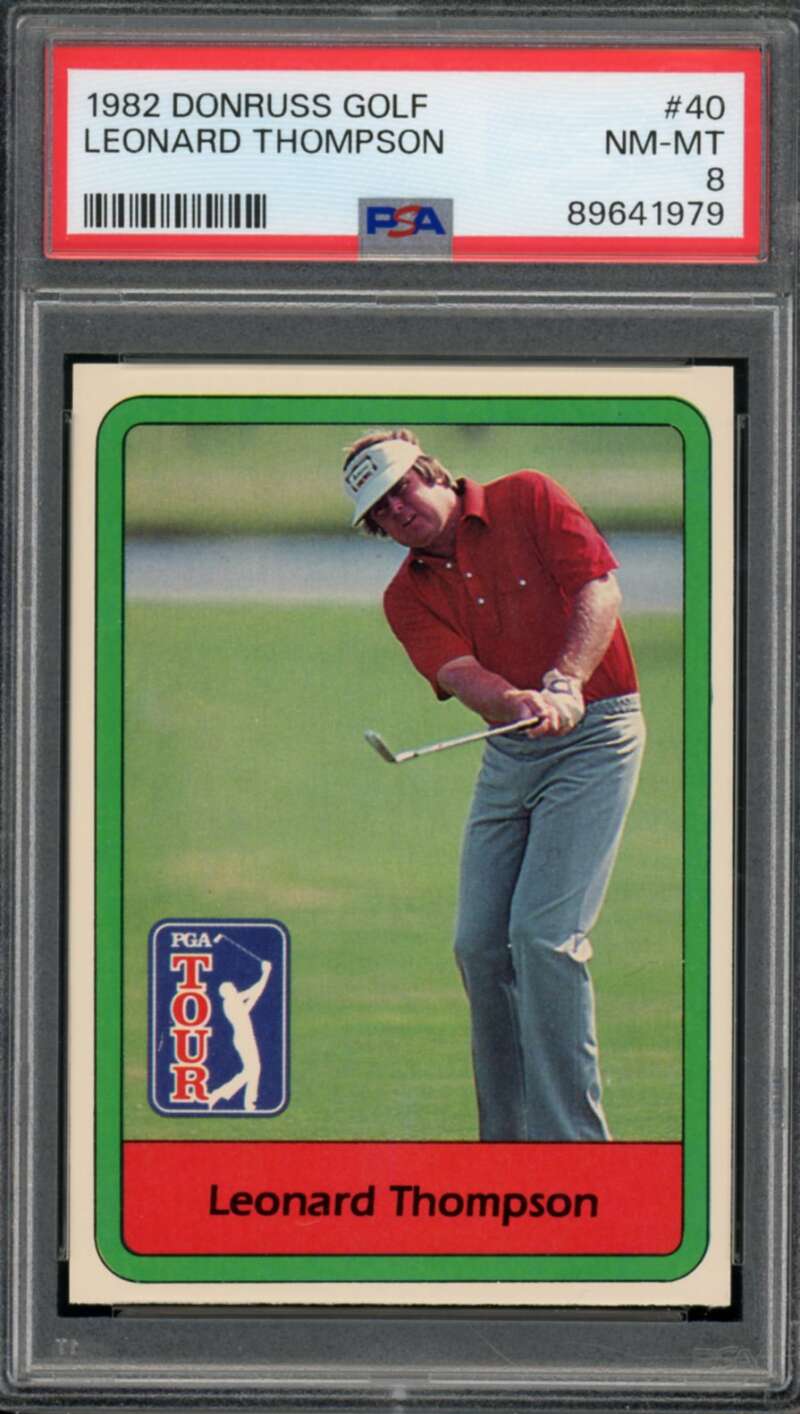 Leonard Thompson Card 1982 Donruss Golf #40 PSA 8 Image 1