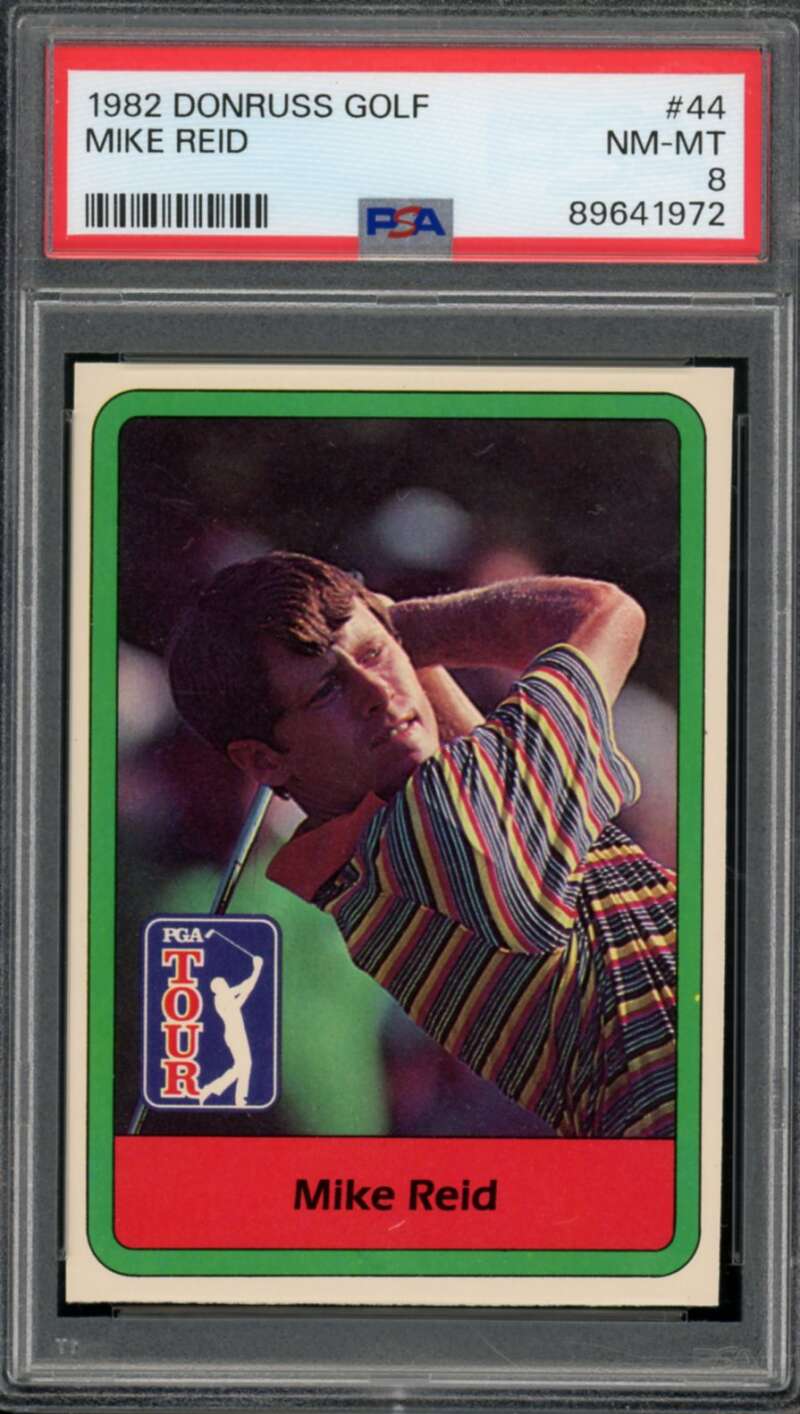 Mike Reid Card 1982 Donruss Golf #44 PSA 8 Image 1