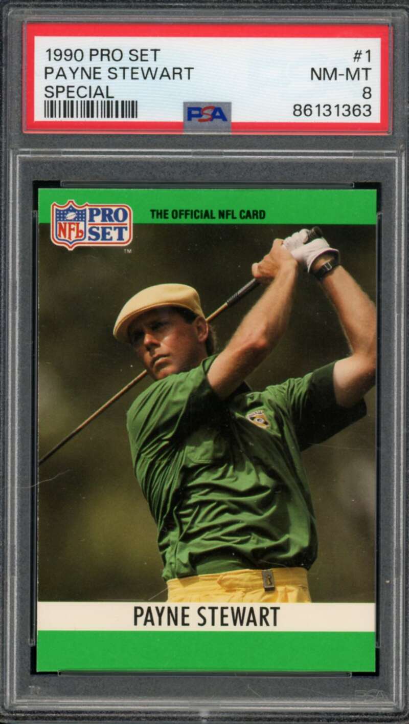 Payne Stewart Card 1990 Pro Set Special Golf #1 PSA 8 Image 1