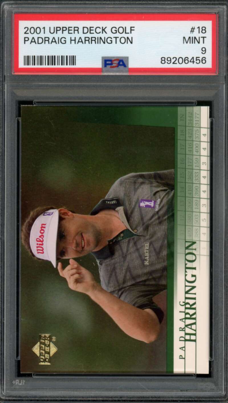 Padraig Harrington Rookie Card 2001 Upper Deck Golf #18 PSA 9 Image 1