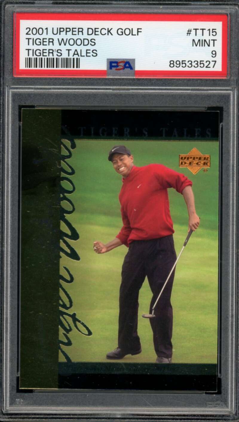 Tiger Woods Rookie Card 2001 Upper Deck Golf #TT15 PSA 9 Image 1