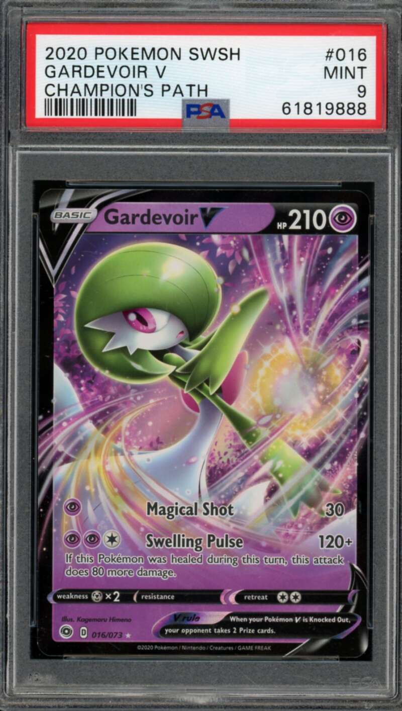 Gardevoir V Champion's Path Card 2020 Pokemon Swsh #016 PSA 9 Image 1