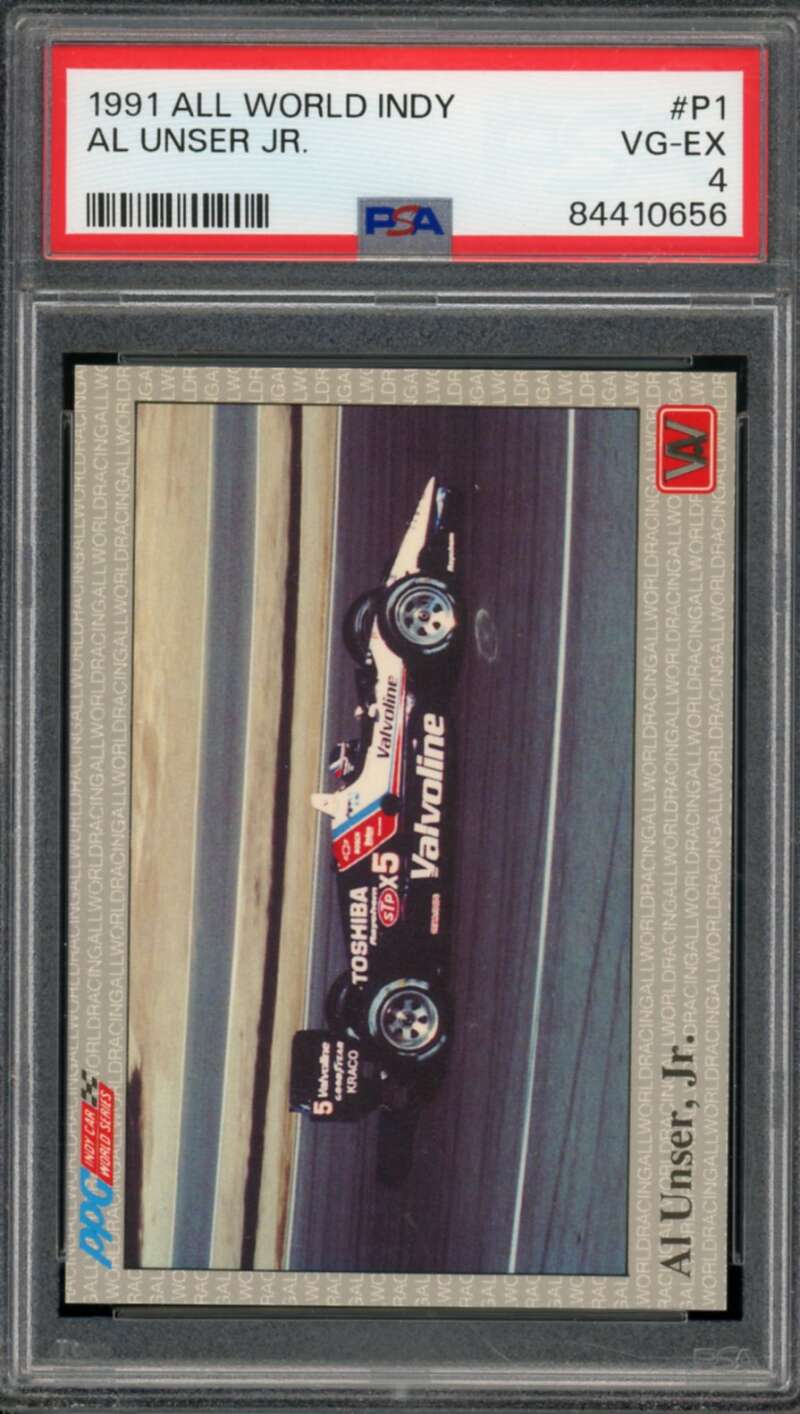 Al Unser Jr. Card 1991 All World Indy #P1 PSA 4 Image 1