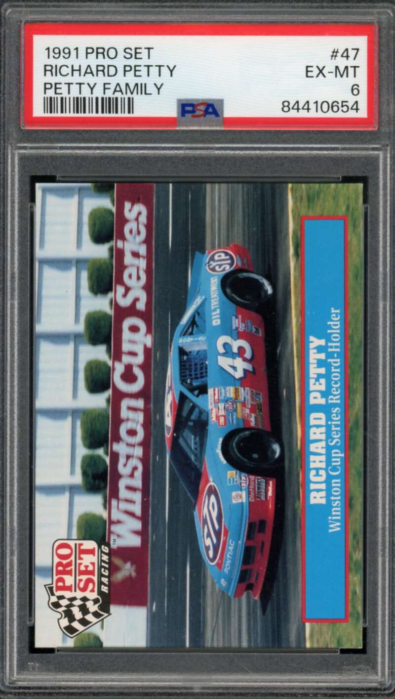 Richard Petty Card 1991 Pro Set Petty Family #47 PSA 6 Image 1