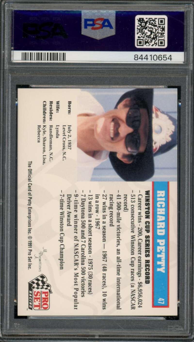 Richard Petty Card 1991 Pro Set Petty Family #47 PSA 6 Image 2