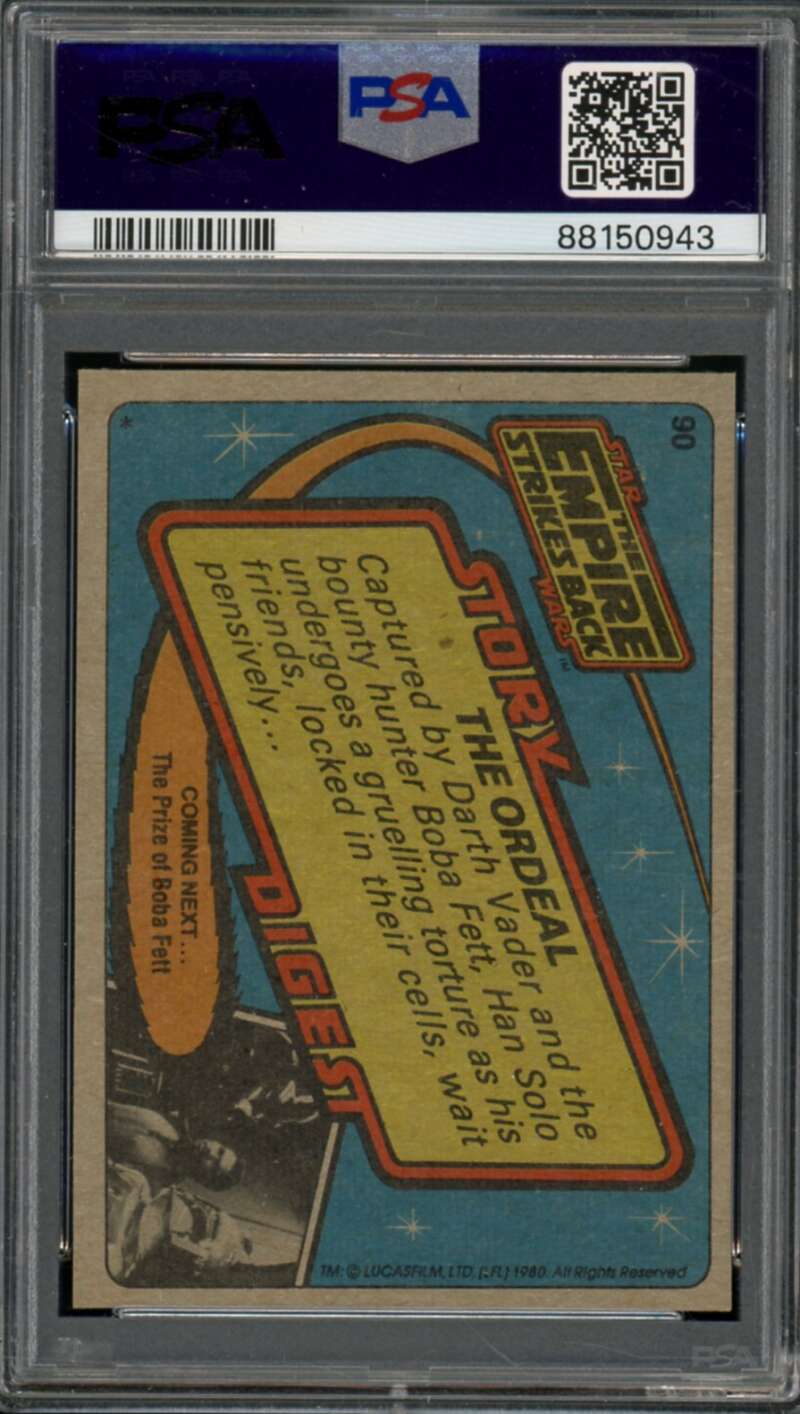 The Ordeal Card 1980 Star Wars Empire Strikes Back #90 PSA 8 Image 2