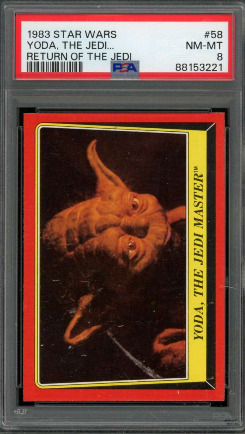 Yoda Card 1983 Star Wars Return Of The Jedi #58 PSA 8 Image 1