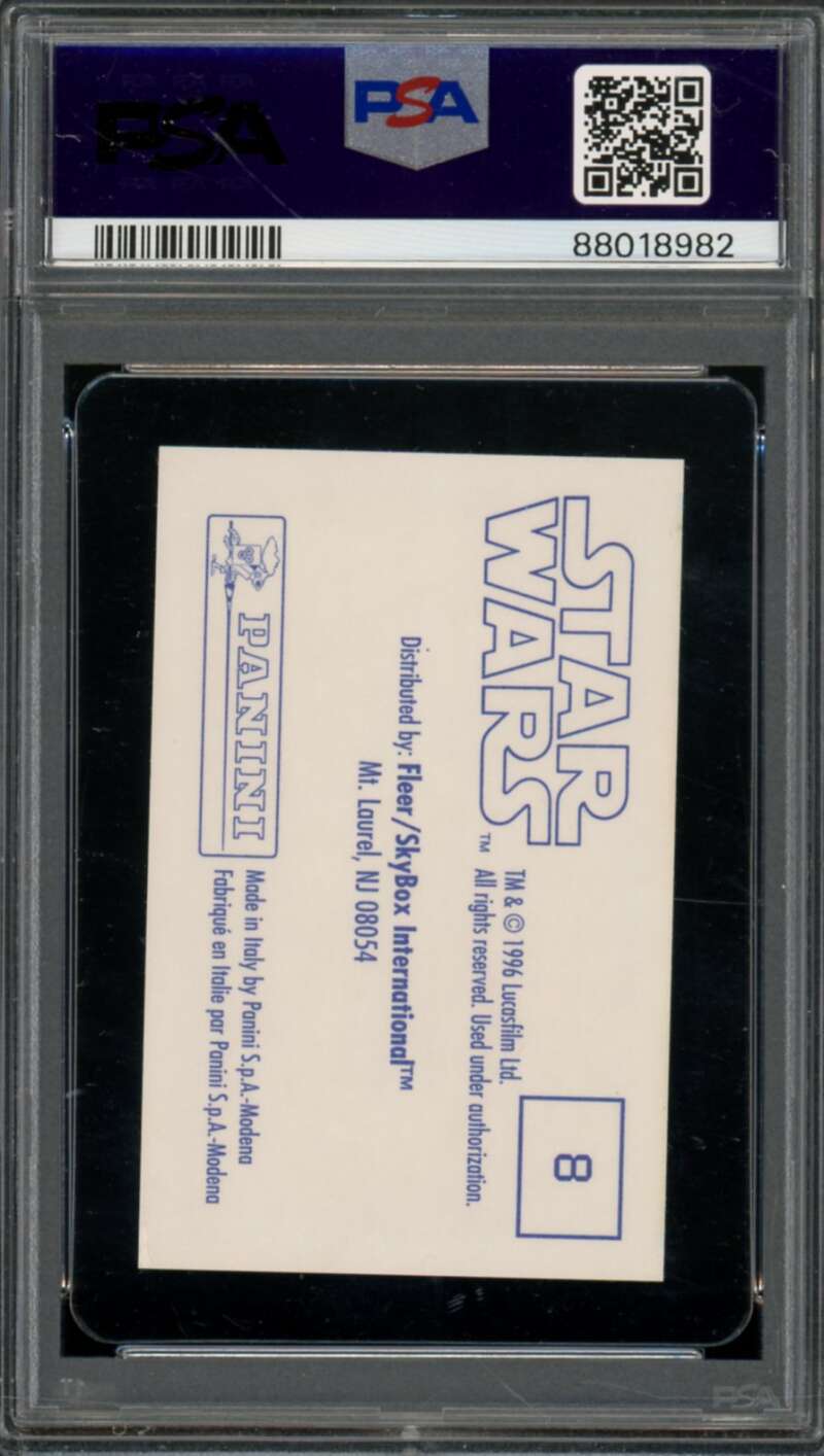 Darth Vade Princess Leia Card 1996 Skybox Star Wars Stickers #8 PSA 8 Image 2