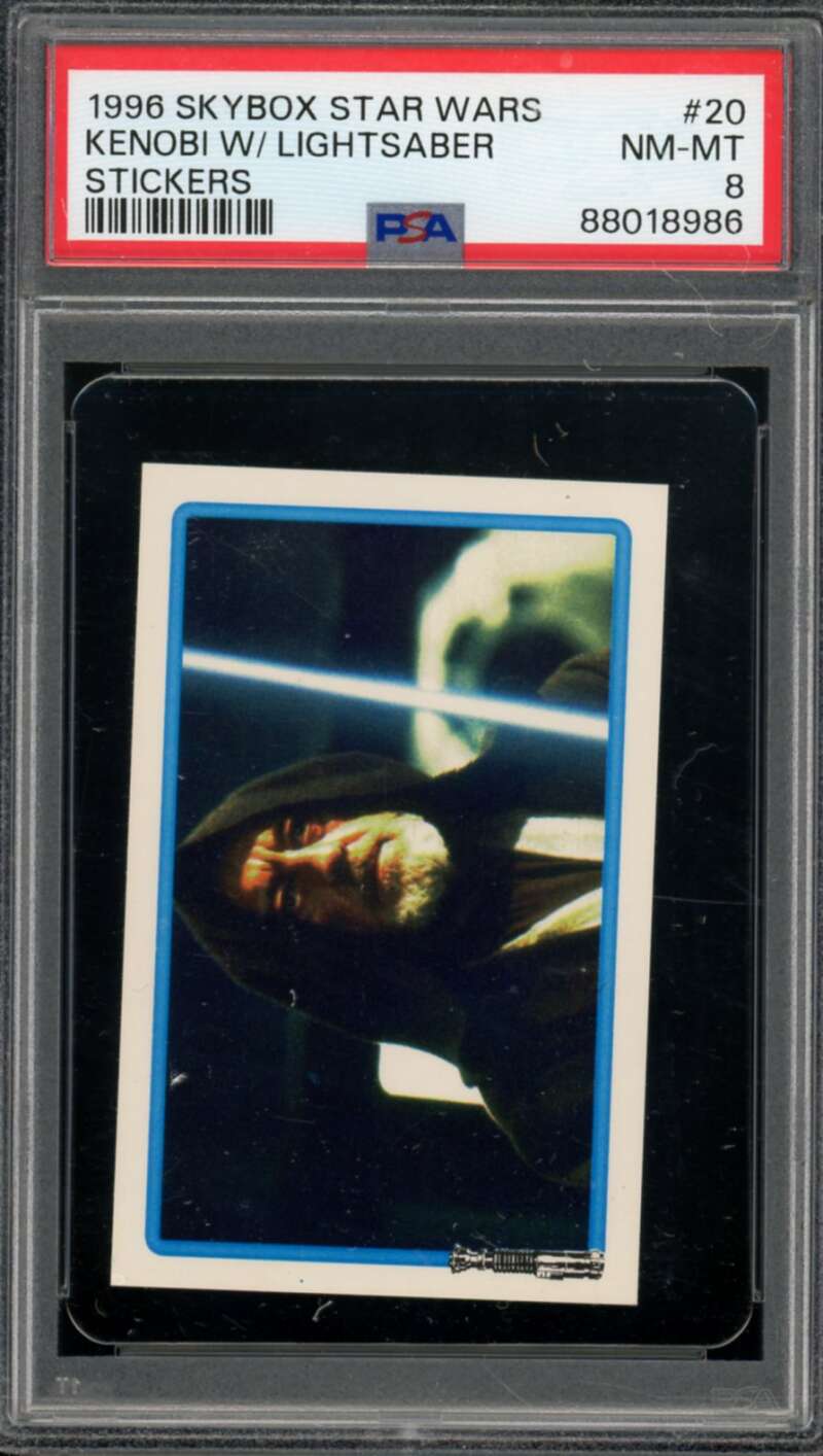 Obi-Wan Kenobi Alec Guinness Card 1996 Skybox Star Wars Stickers #20 PSA 8 Image 1