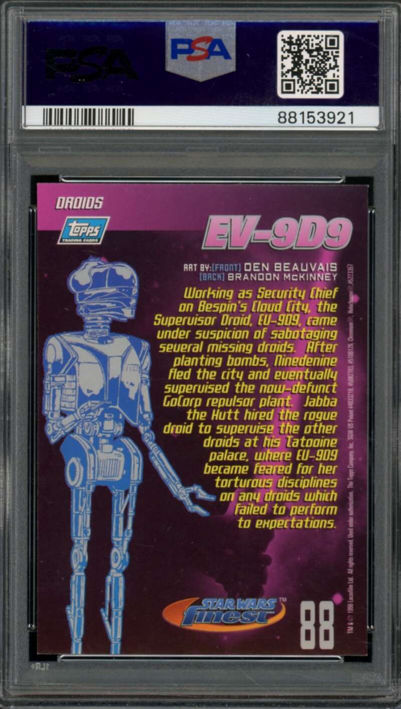 EV-9D9 Card 1996 Star Wars Finest #88 PSA 8 Image 2