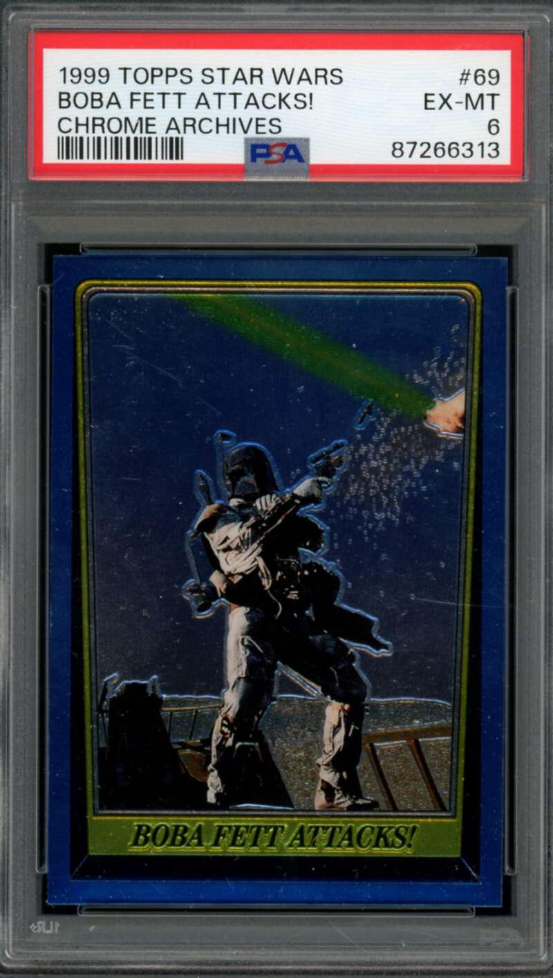 Boba Fett Card 1999 Topps Star Wars Chrome Archives #69 PSA 6 Image 1