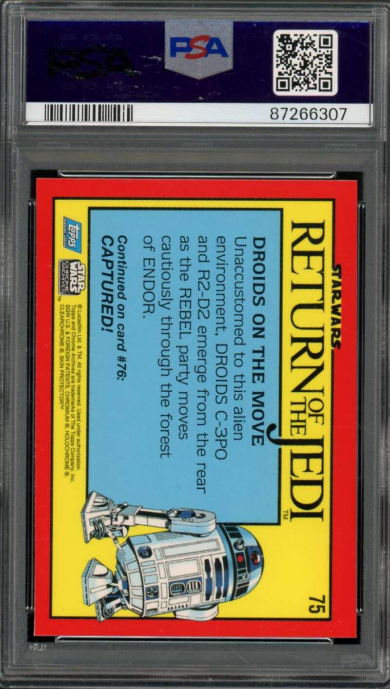 Droids On The Move Card 1999 Topps Star Wards Chrome Archives #75 PSA 8 Image 2