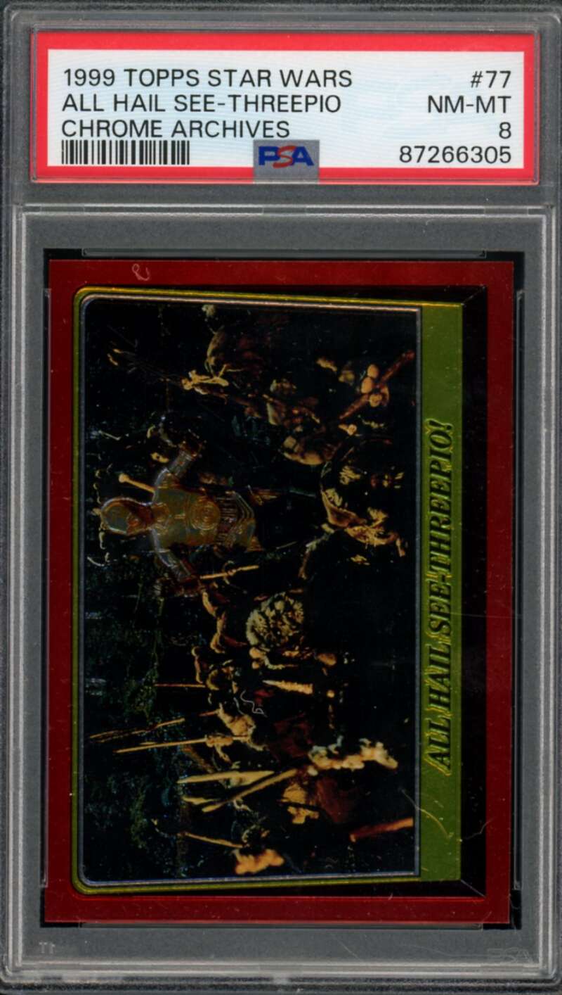 See-Threepio Card 1999 Topps Star Wars Chrome Archives #77 PSA 8 Image 1