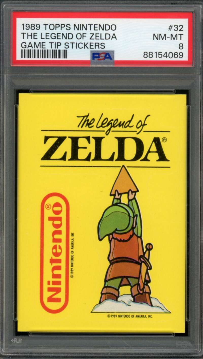 The Legend Of Zelda Card 1989 Topps Nitentdo Game Tip Stickers #32 PSA 8 Image 1