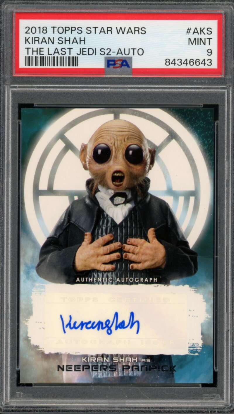 Kiran Shah Card 2018 Topps Star Wars #S2-Auto (pop 1) #aks PSA 9 Image 1