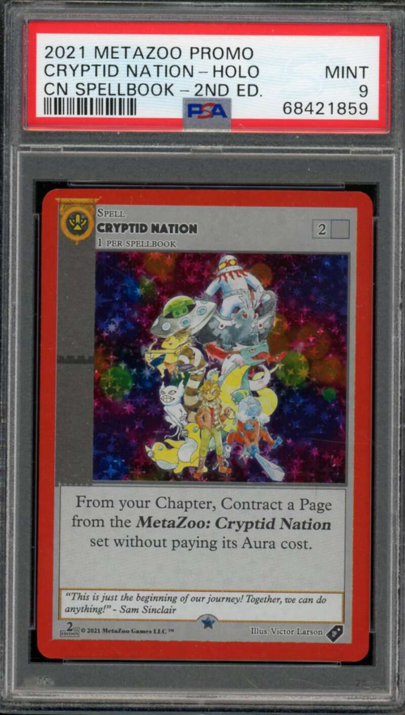 Metazoo Card 2021 Cryptid Nation Spellbook Promo Holo 2nd Edition PSA 9 Image 1