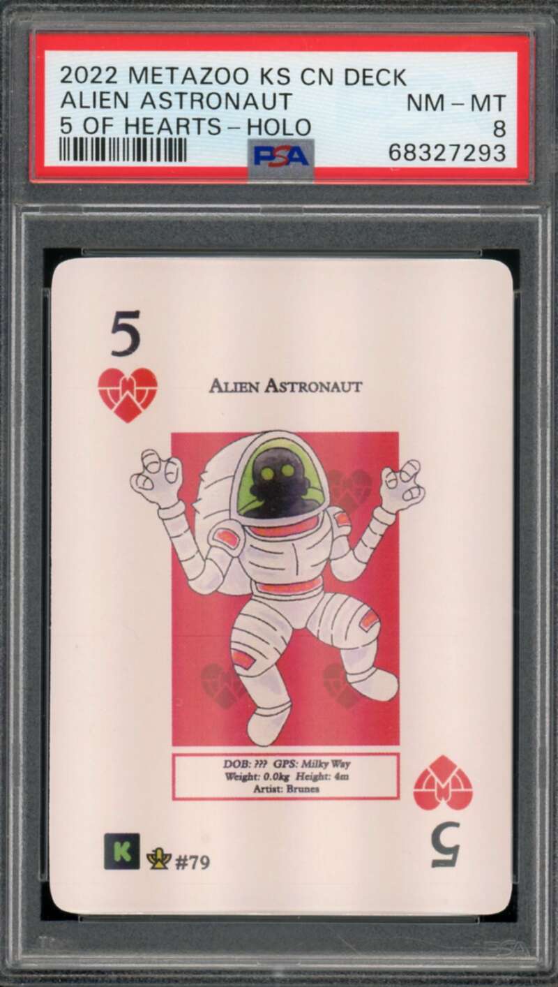 Alien Astronaut Card 2022 Metazoo Ks Cn Deck #5H PSA 8 Image 1