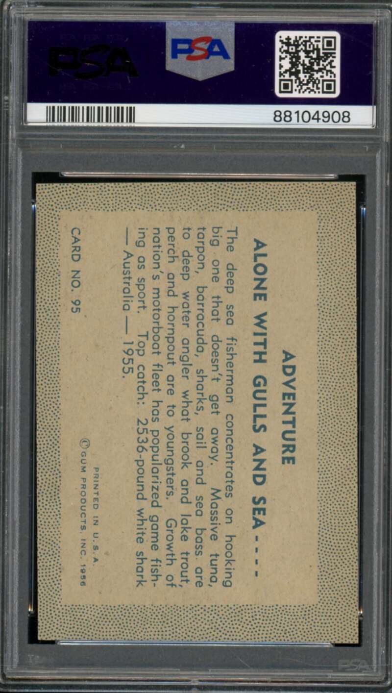 Alone With Gulls And Sea Card 1956 Adventure #95 PSA 6 Image 2