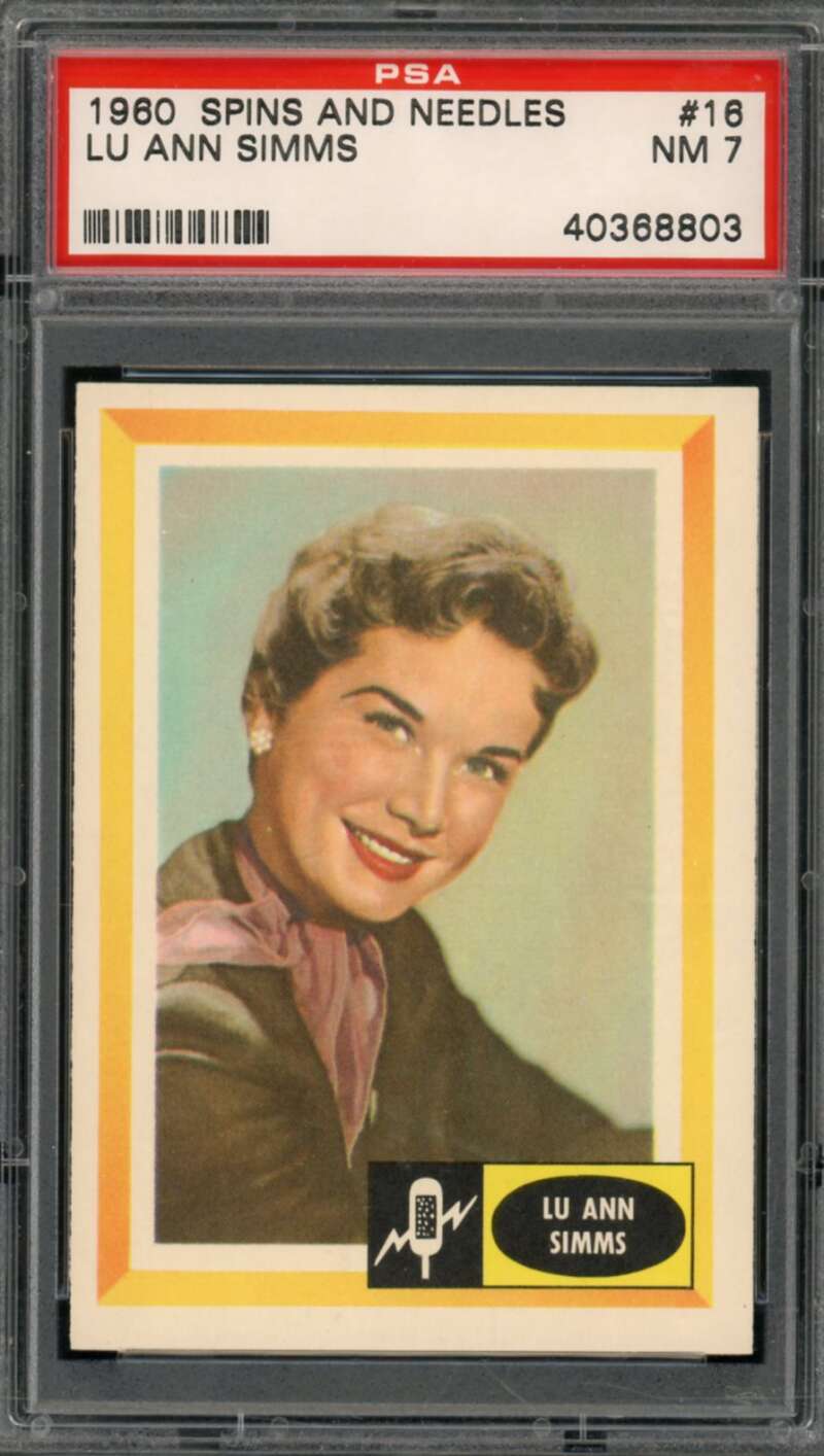 Lu Ann Simms Card 1960 Spins And Needles #16 PSA 7 Image 1