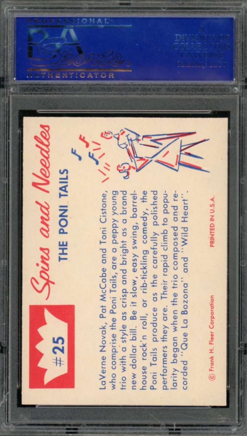 The Poni Tails Card 1960 Spins And Needles #25 PSA 7 Image 2