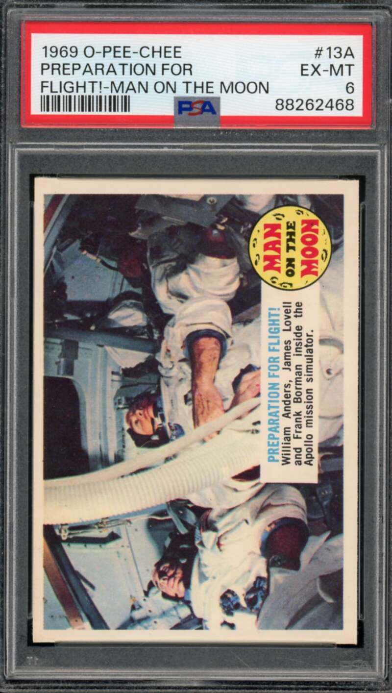 Preparation For Flight Man On The Moon Card 1969 O-Pee-Chee #13A PSA 6 Image 1