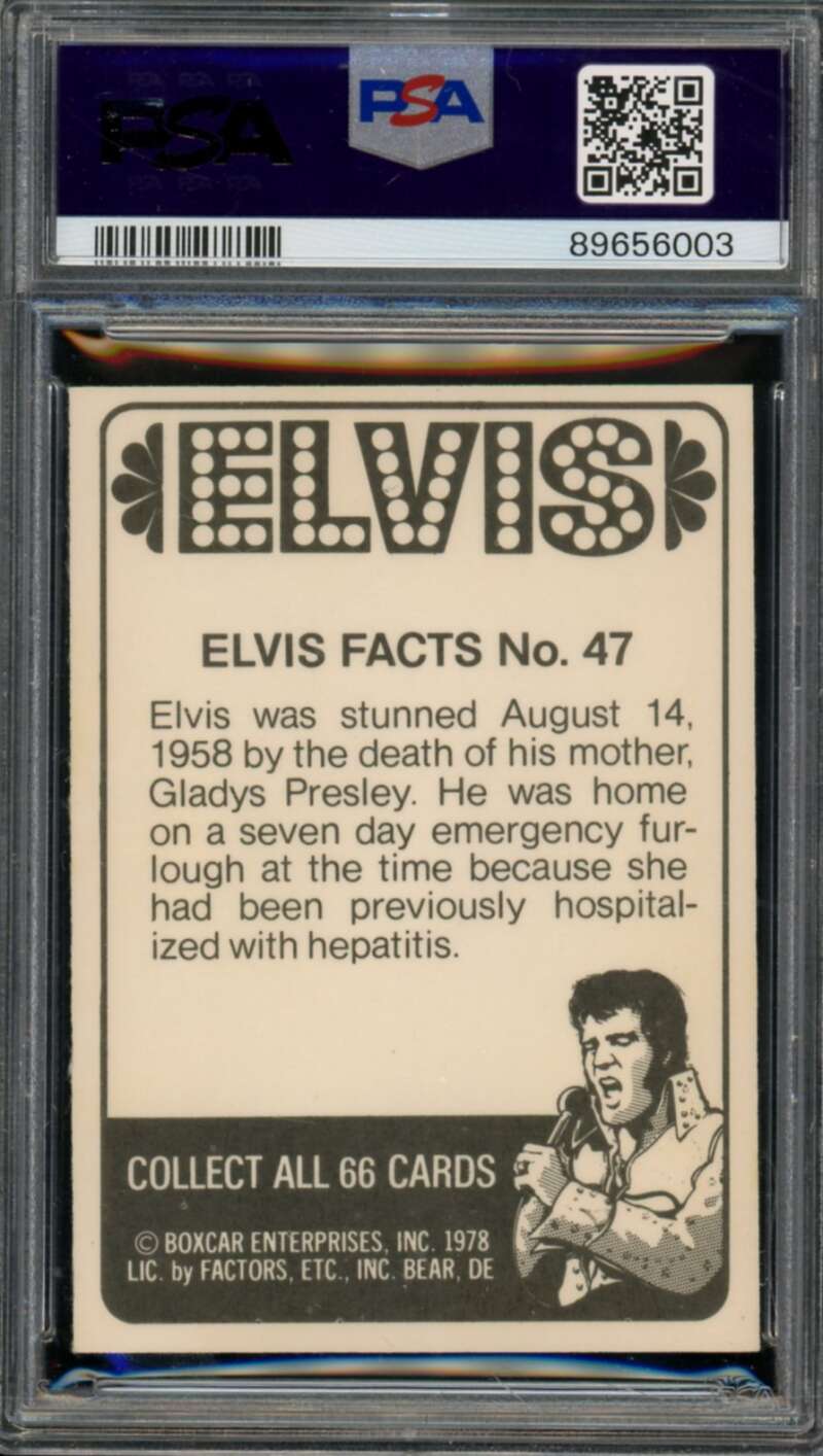 Elvis Presley Card 1978 Donruss #47 PSA 6 Image 2