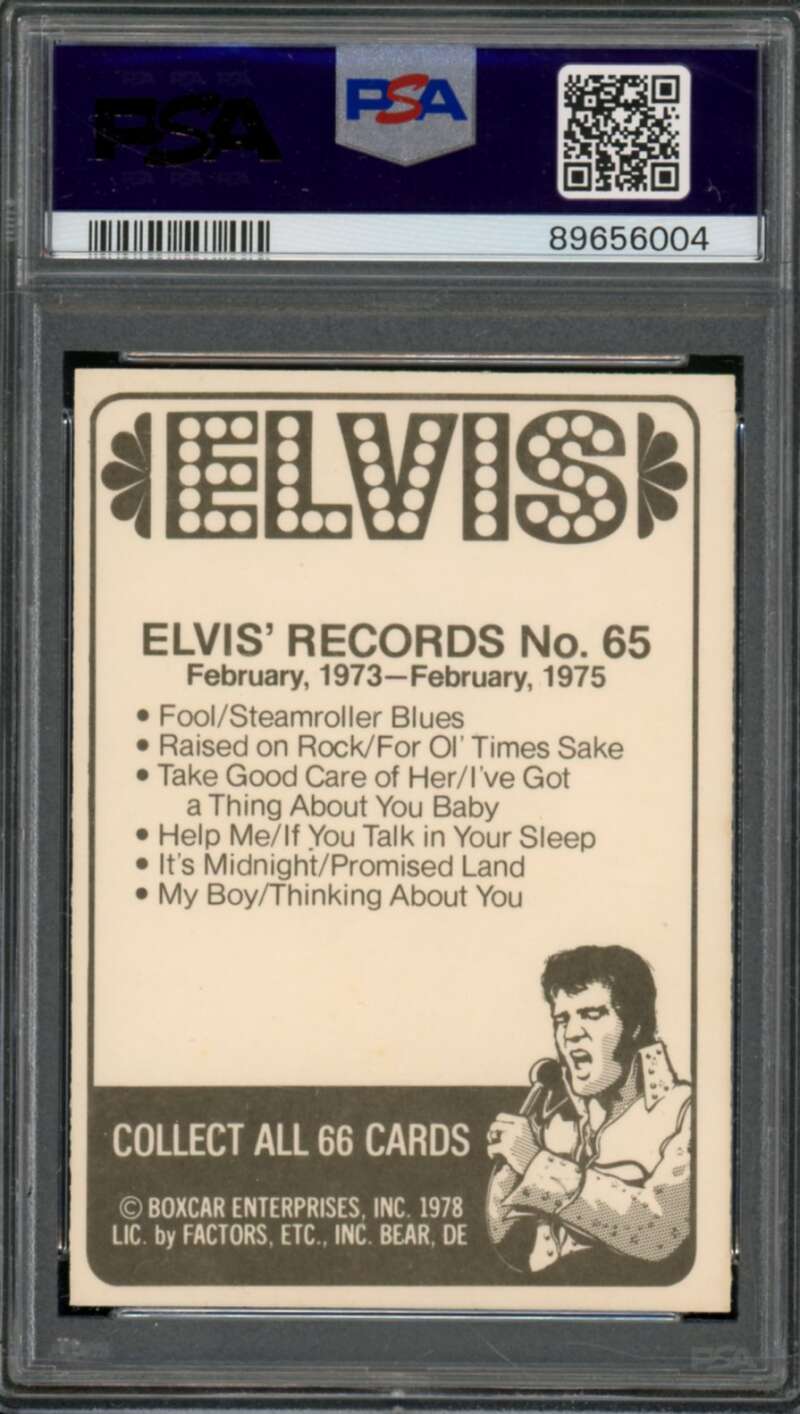 Elvis Presley Card 1978 Donruss #65 PSA 7 Image 2