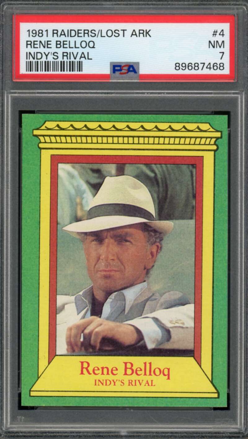 Rene Belloq Card 1981 Raiders/Lost Ark Indy's Rival #4 PSA 7 Image 1