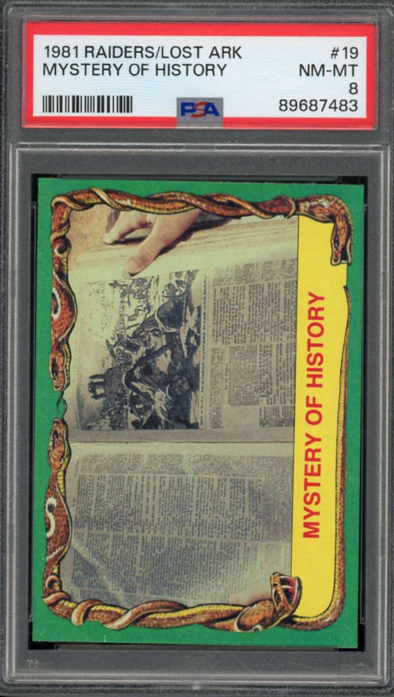 Mystery Of History Card 1981 Raiders/Lost Ark #19 PSA 8 Image 1