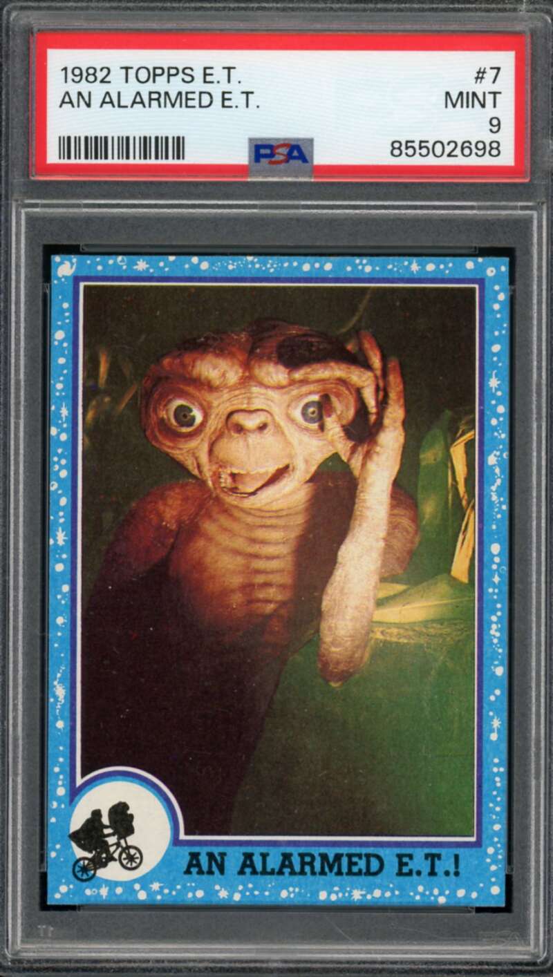 An Alarmed E.T. Card 1982 Topps #7 PSA 9 Image 1