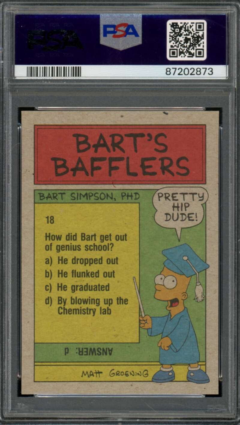 We're The Grown-Ups And You'Re The Children Card 1990 Topps Simpsons #14 PSA 9 Image 2