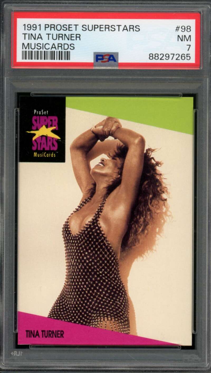 Tina Turner Card 1991 Proset Superstars Musicstars #98 PSA 7 Image 1