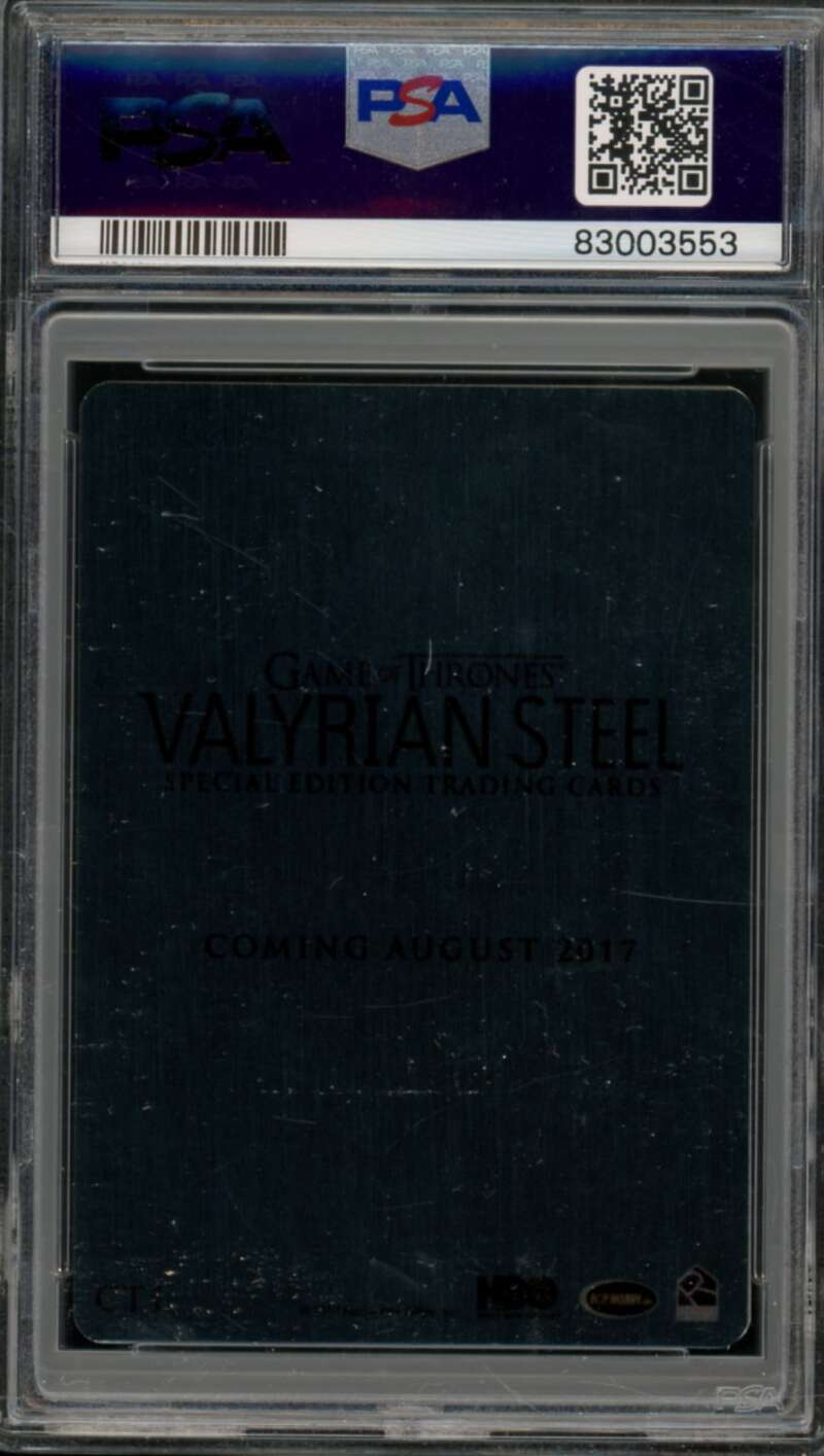 Valyrian Steel Metal Card 2017 Game Of Thrones Season Case Topper #Ct1 PSA 9 Image 2