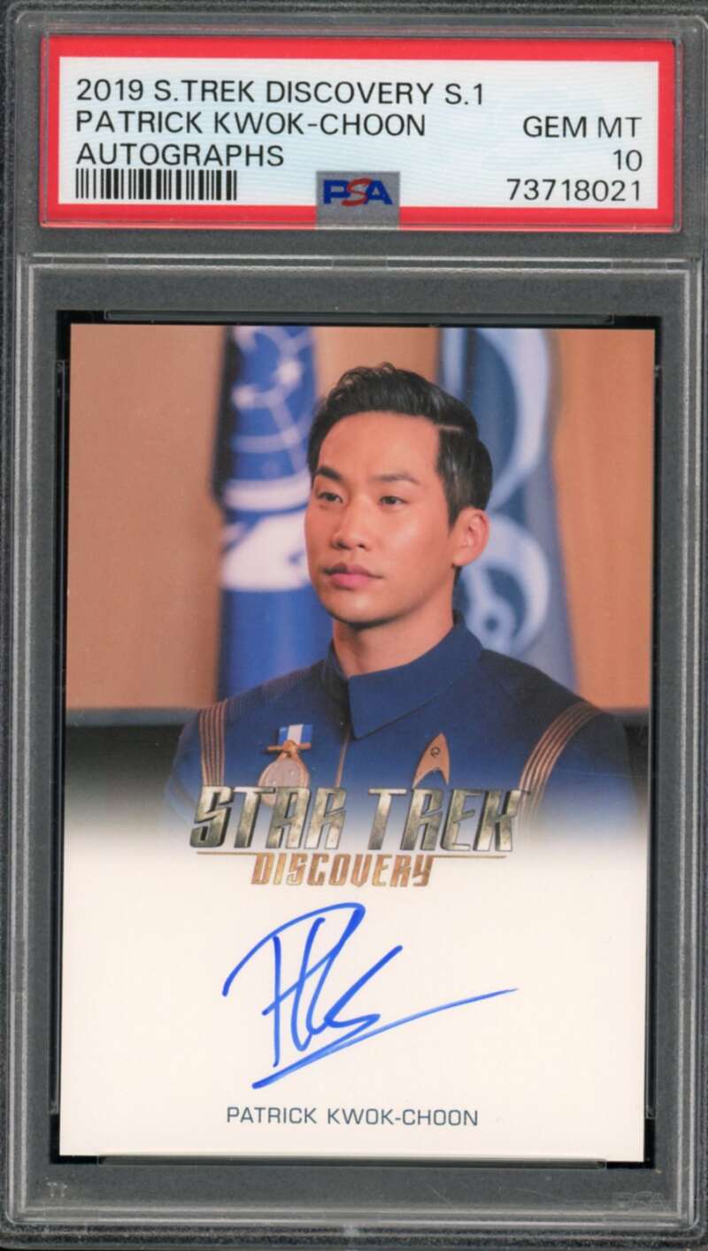 Patrick Kwok-Choon Card 2019 S.Trek Discovery S.1 Autographs PSA 10 Image 1