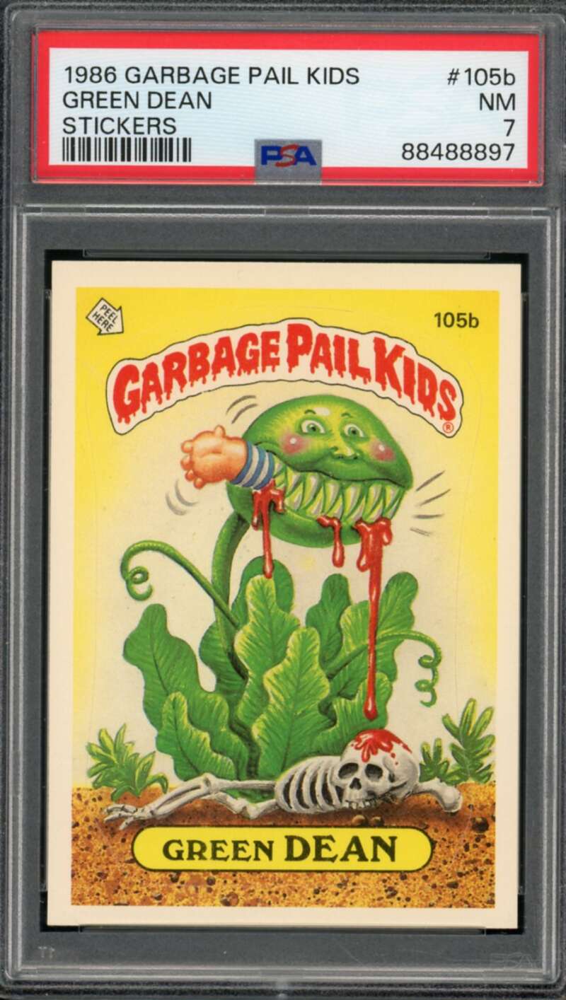 Green Dean Stickers Card 1986 Garbage Pail Kids #105b PSA 7 Image 1