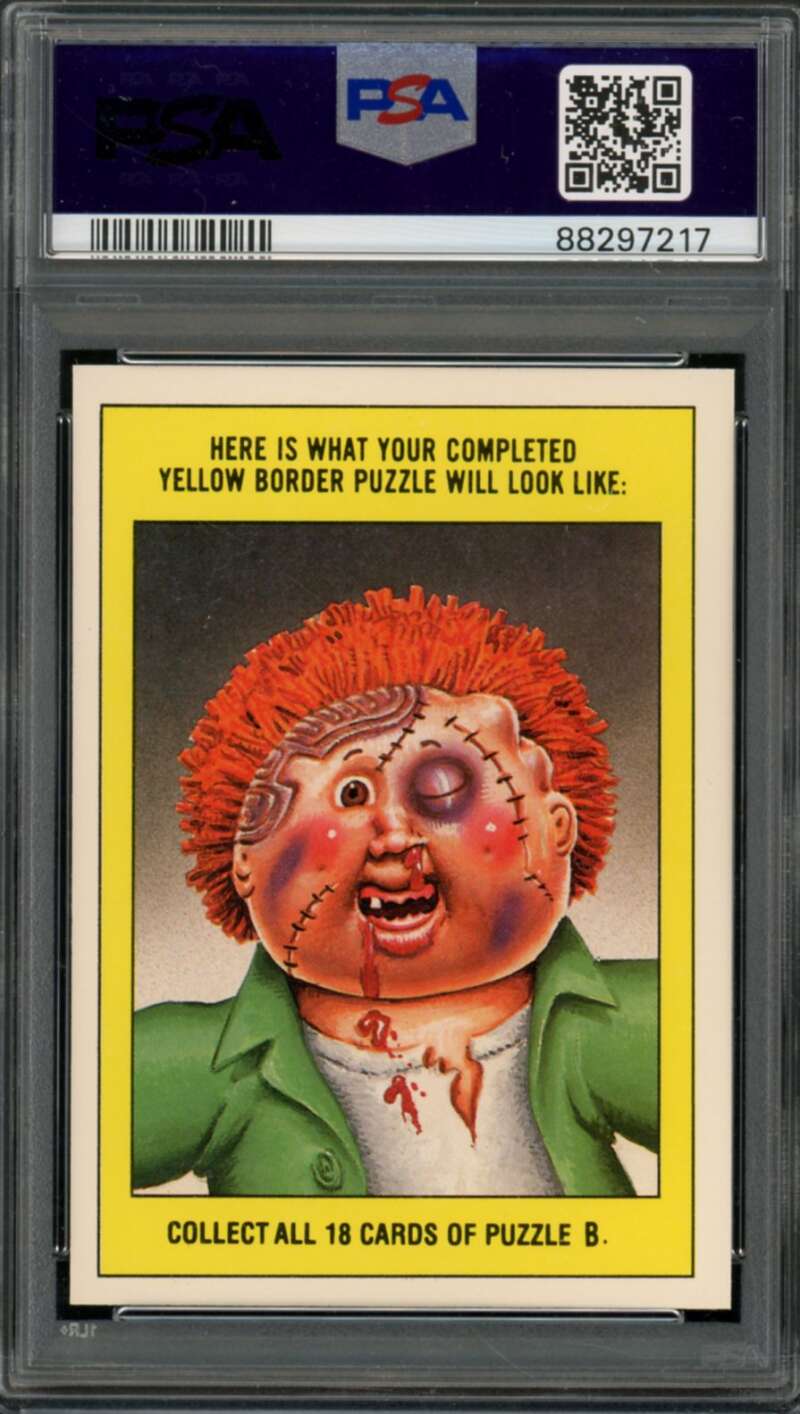 Croakin' Colin Stickers Card 1986 Garbage Pail Kids #109b PSA 8 Image 2