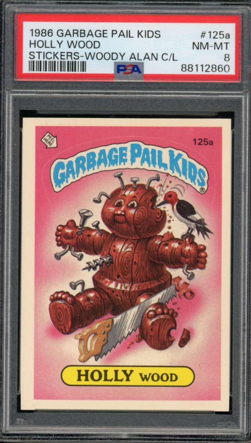 Holly Wood Stickers Card 1986 Garbage Pail Kids #125a PSA 8 Image 1