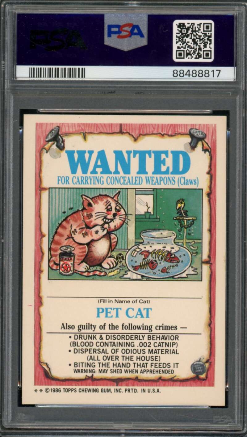 Ig Lou Stickers Card 1986 Garbage Pail Kids #158b PSA 8 Image 2