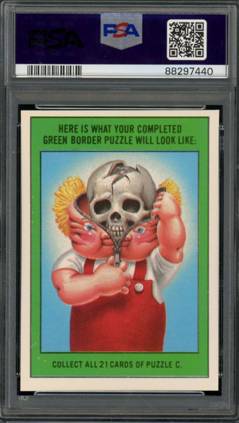 Teddy Bear Stickers Card 1986 Garbage Pail Kids #164a PSA 8 Image 2