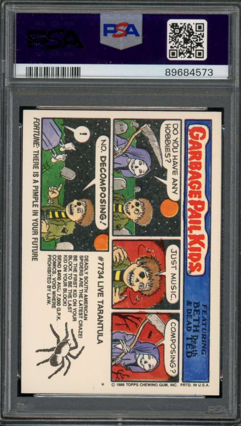 Marc Spark Stickers Card 1986 Garbage Pail Kids #238a PSA 8 Image 2