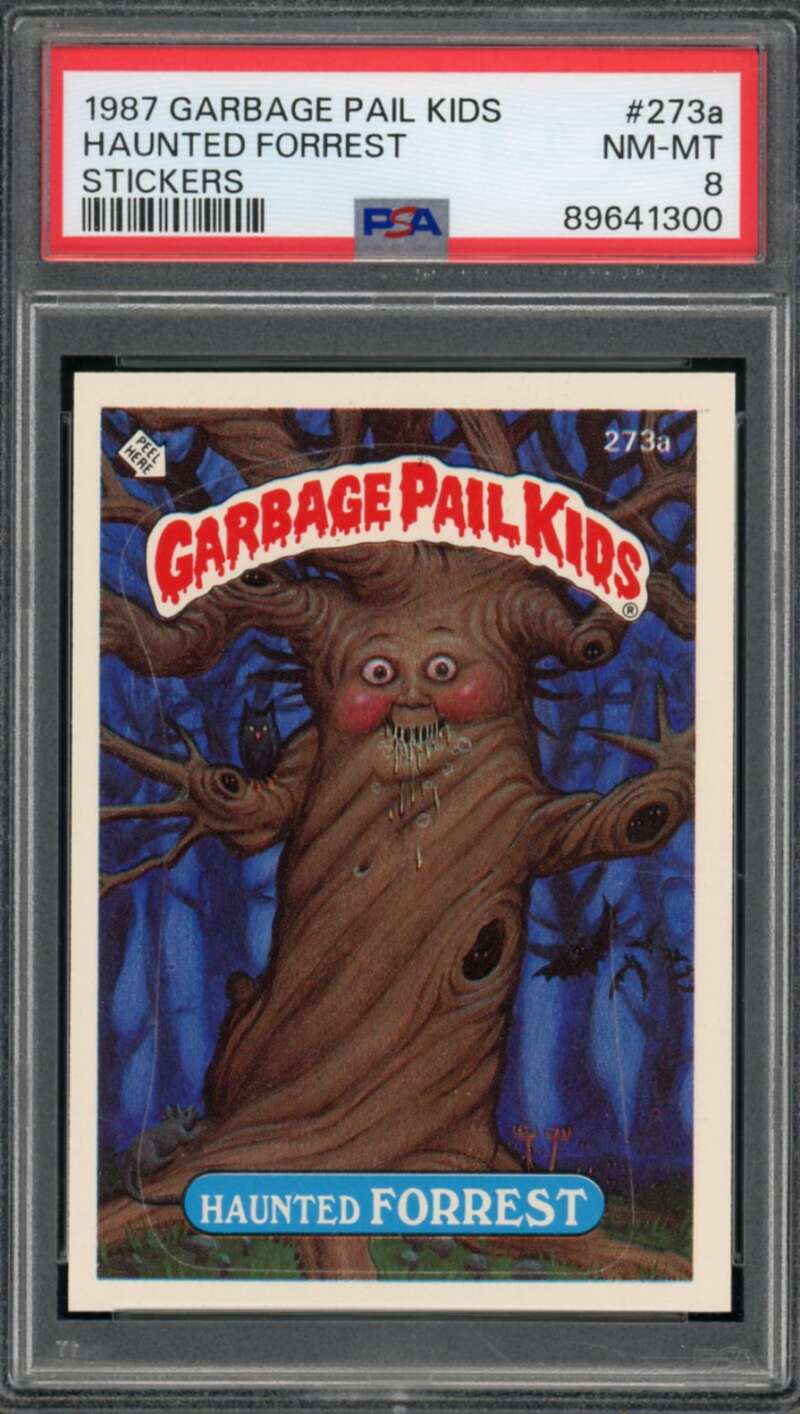 Haunted Forrest Stickers Card 1987 Garbage Pail Kids #273A PSA 8 Image 1