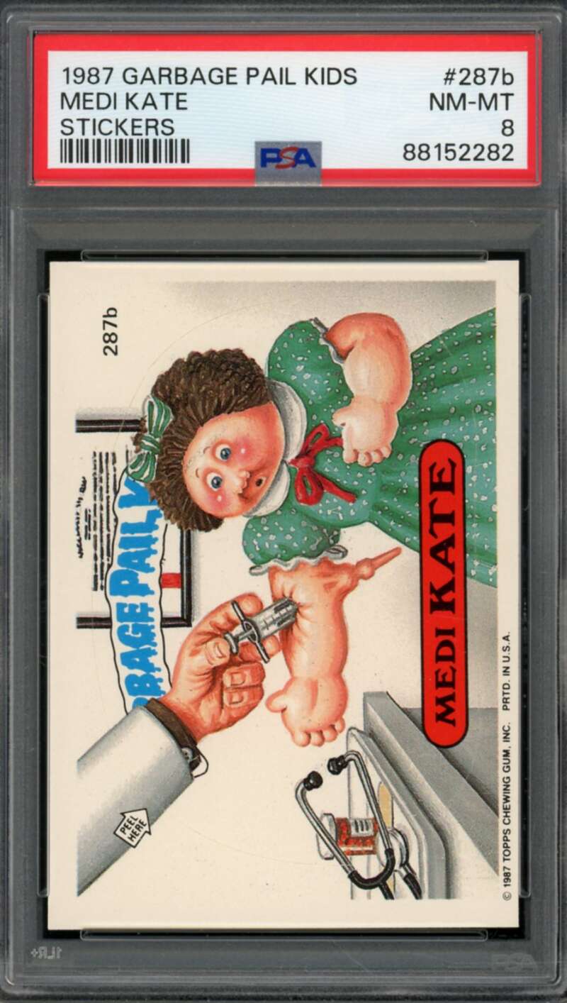 Medi Kate Stickers Card 1987 Garbage Pail Kids #287b PSA 8 Image 1