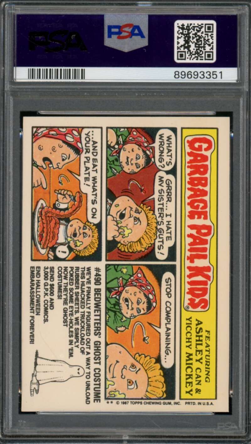 Bowling Elaine Stickers Card 1987 Garbage Pail Kids #301a PSA 8 Image 2