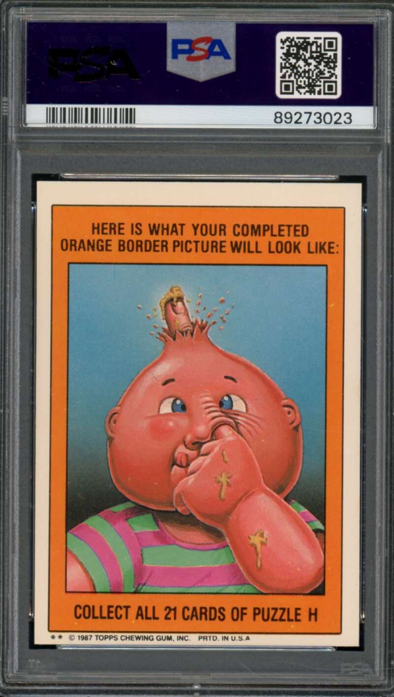 Reggie Veggie Stickers Card 1987 Garbage Pail Kids #305b PSA 8 Image 2