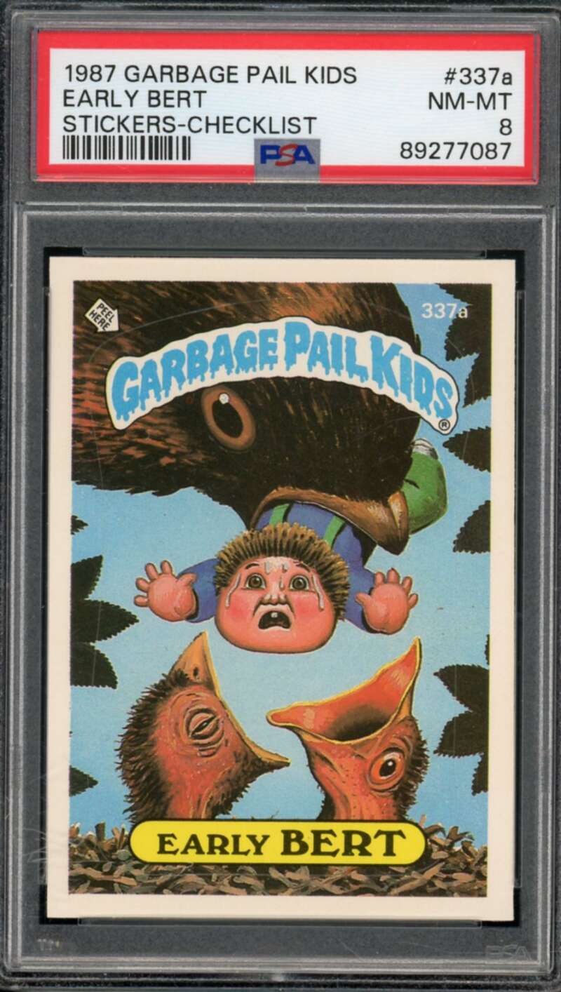 Early Bert Stickers Card 1987 Garbage Pail Kids #337a PSA 8 Image 1