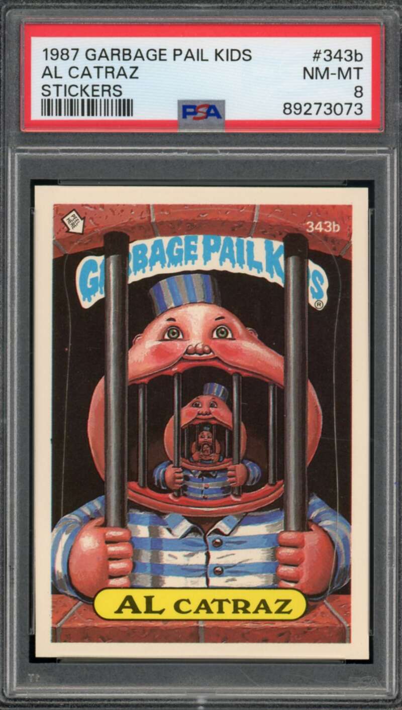 Al Catraz Stickers Card 1987 Garbage Pail Kids #343B PSA 8 Image 1