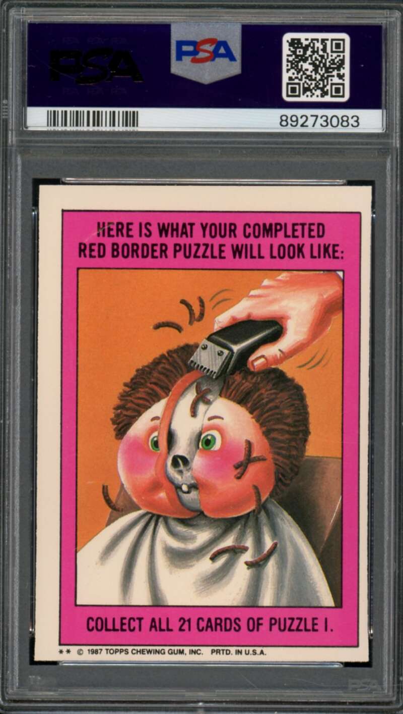 Nat Splat Stickers Card 1987 Garbage Pail Kids #368a PSA 8 Image 2