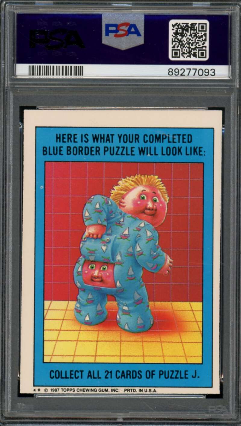 Jugglin' Jud Stickers Card 1987 Garbage Pail Kids #368b PSA 8 Image 2